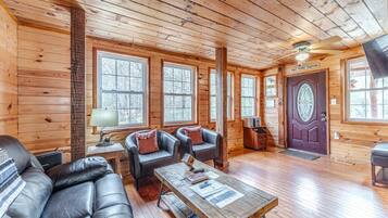 Smart TV, DVD player, foosball, stereo