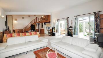 Télévision, cheminée, lecteur de DVD