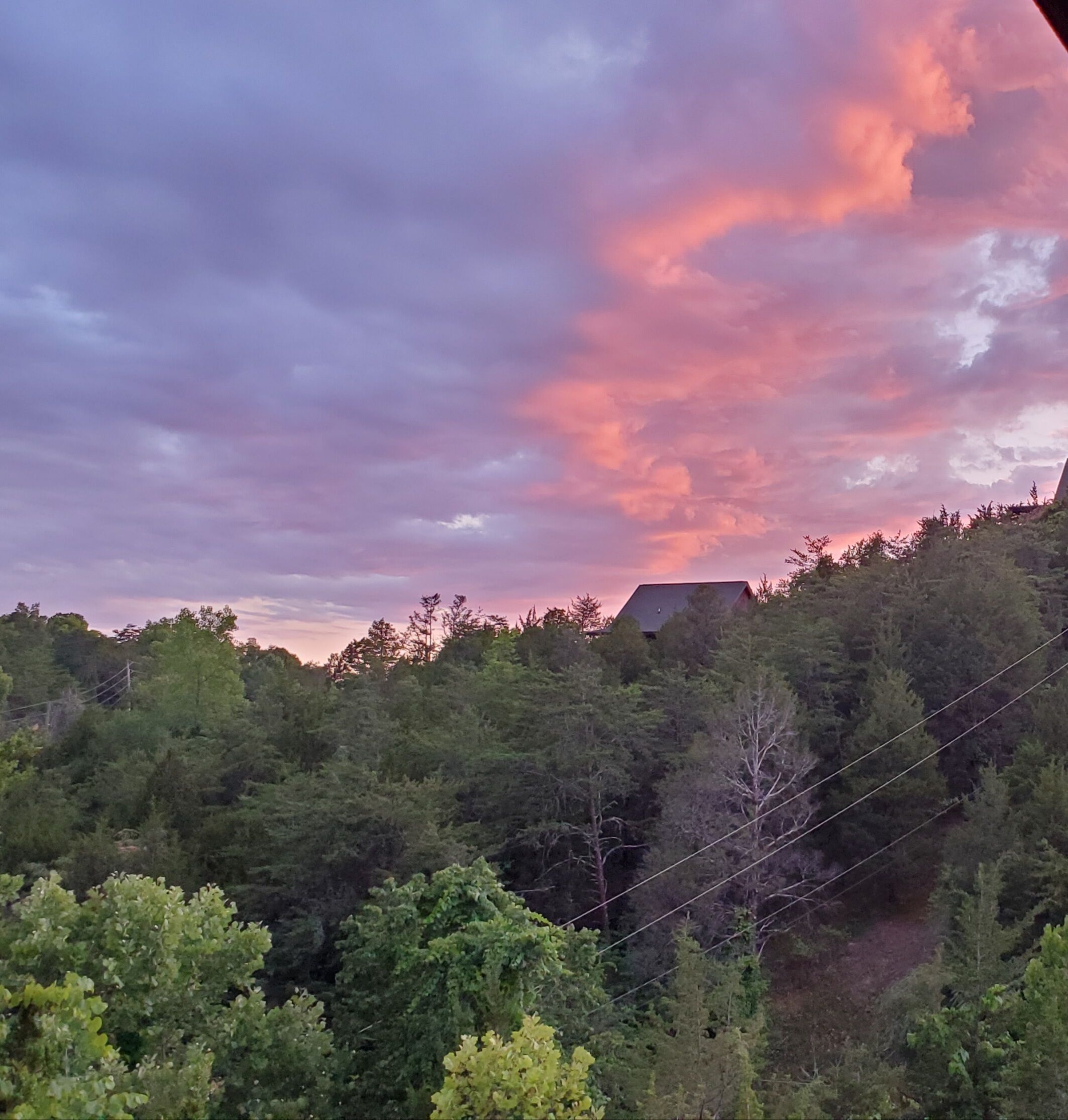 Sunset view from back deck