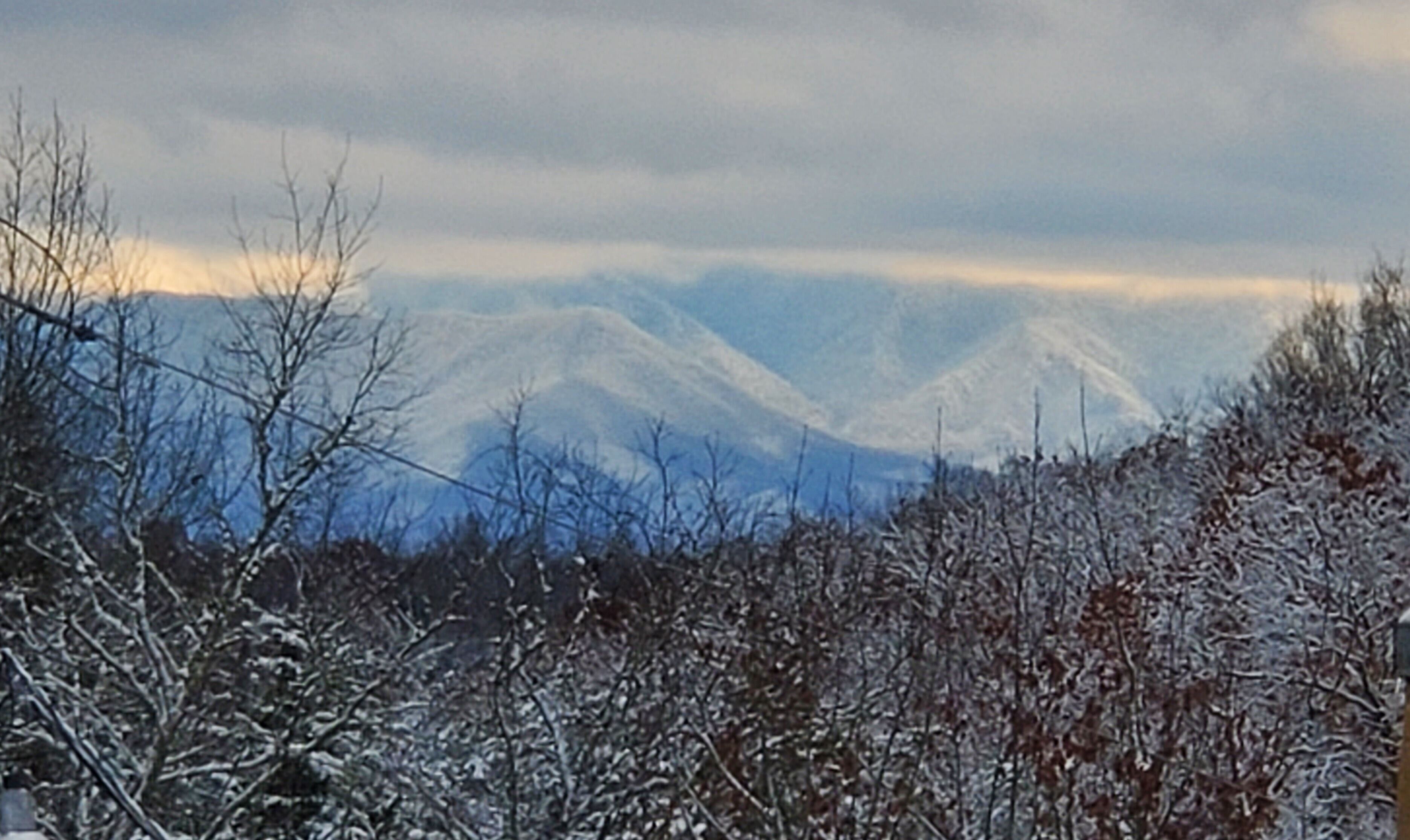 Snowy Smoky Mountain view