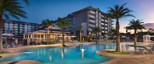 Outdoor pool, a heated pool