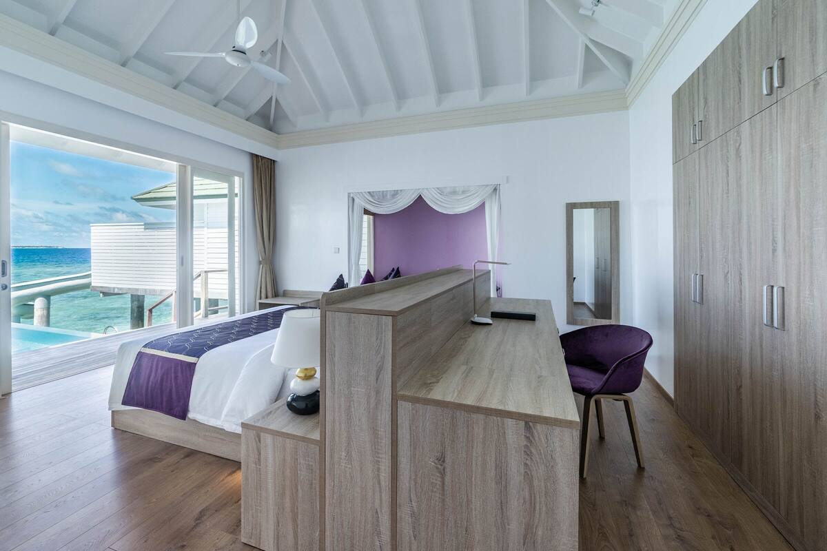 Ocean Villa with Pool + Slide | Egyptian cotton sheets, premium bedding, down comforters