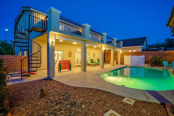 Outdoor pool, a heated pool