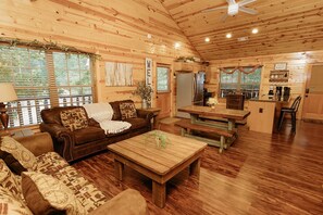 Smart TV, fireplace, video games, DVD player