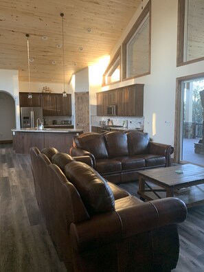 Smart TV, fireplace, DVD player, books