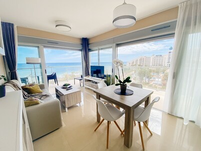 Corner front with sea views, brand new first line beach.