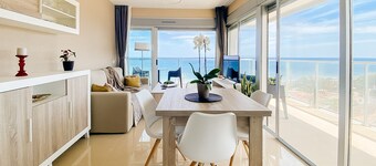 Corner front with sea views, brand new first line beach.