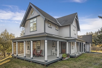 The Cottage on Cedar Street; view of main entry to 2-story cottage