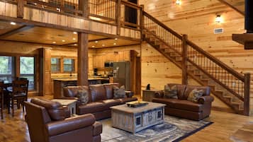 Smart TV, chimenea y futbolito