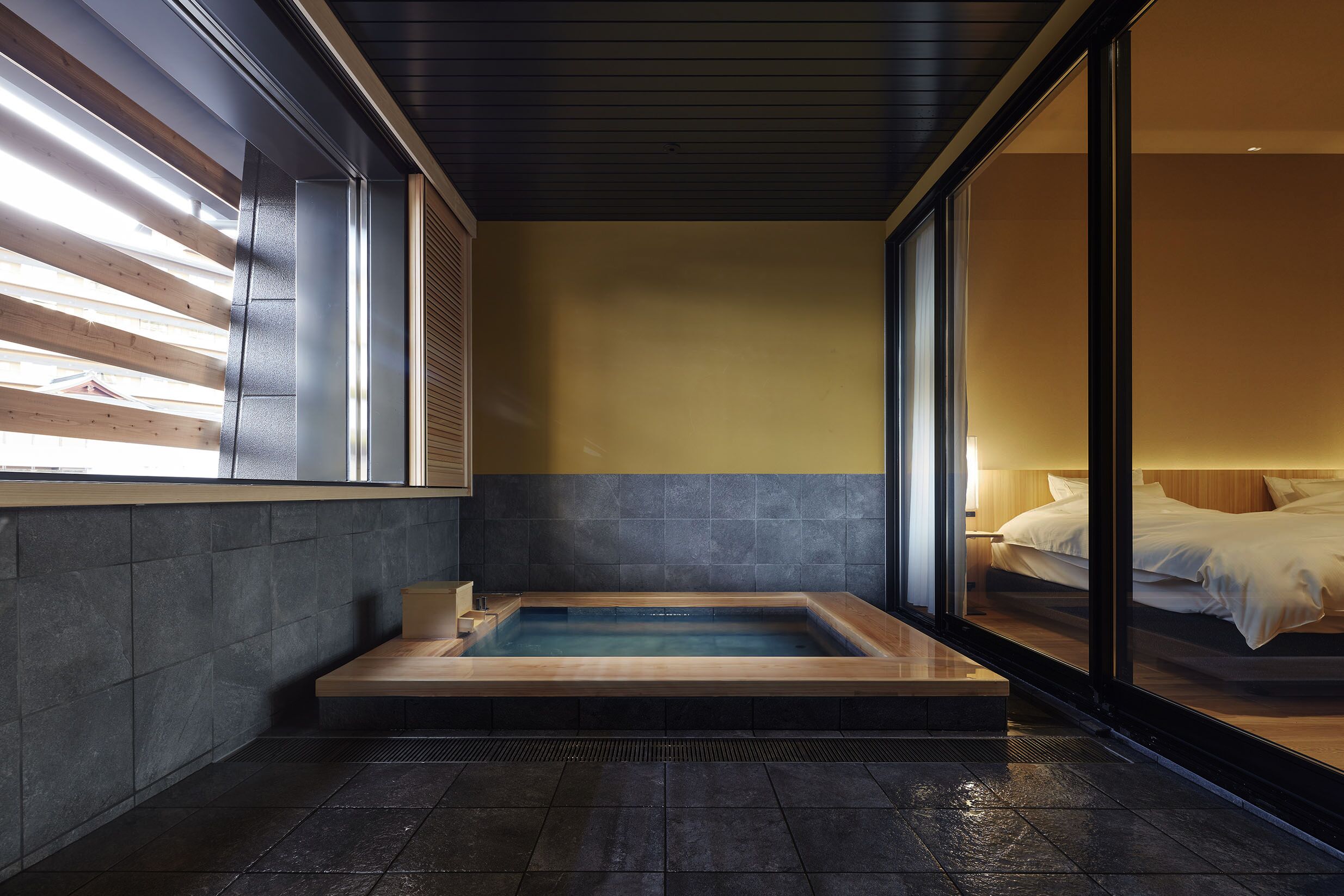 Villa Type "KOHAKU" | Bathroom | Separate tub and shower, spring water tub, free toiletries, hair dryer