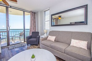 Flat-screen TV, DVD player