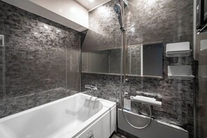 Family Apartment, Non Smoking (601) | Bathroom | Separate tub and shower, hair dryer, slippers, bidet - 88 Matsui Building (Sapporo)