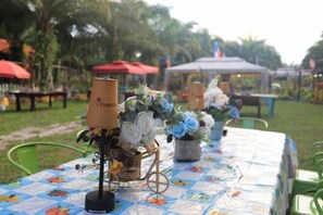 Outdoor banquet area