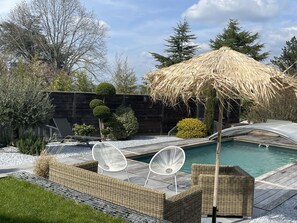 Piscine extérieure, piscine chauffée