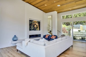 Smart TV, chimenea, tenis de mesa y estéreo