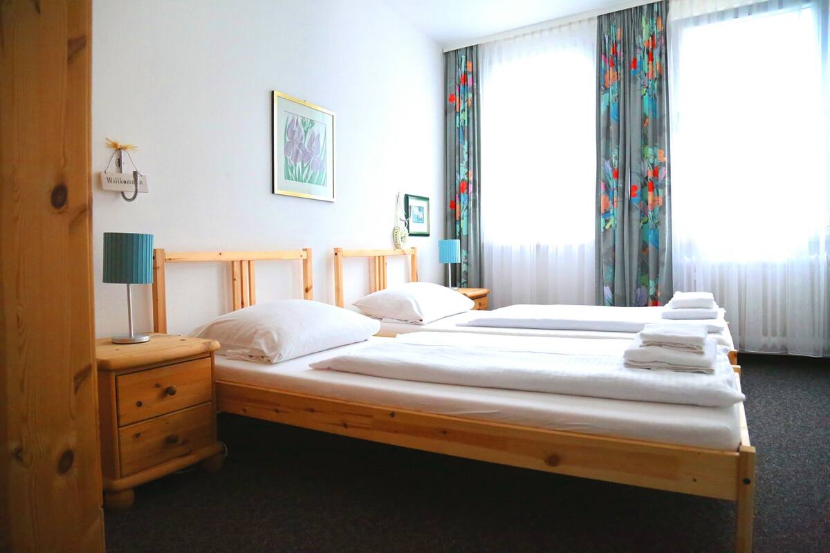 Hypo-allergenic bedding, individually decorated, individually furnished