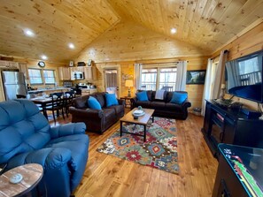 TV, caminetto, videogiochi, lettore DVD