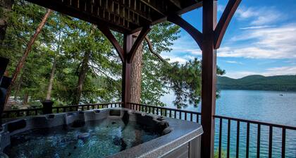 Spectacular Whitefish Lakefront home!! Private dock, paddle boards, kayak and incredible views