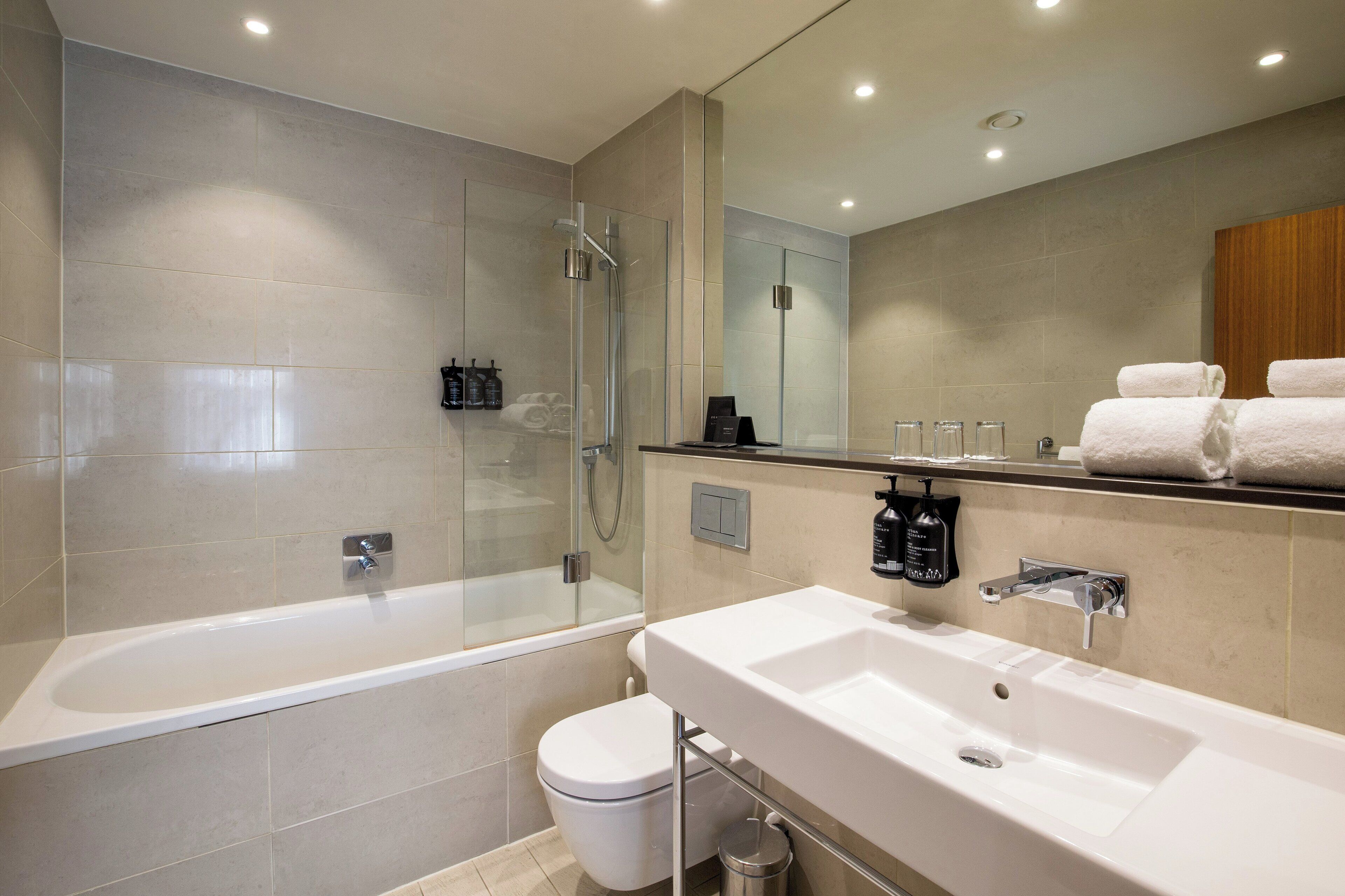 bloomsbury bedroom | bathroom | rainfall showerhead, hair dryer, bathrobes, slippers