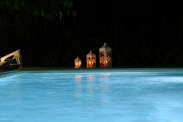 Seasonal outdoor pool, pool umbrellas, pool loungers - Villa Calipso (San Michele Salentino)