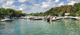 River house with 2 boat docks