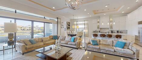 Televisión, consola de videojuegos, futbolito y estéreo