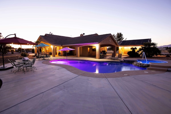 Pool patio dusk