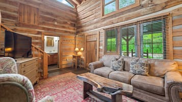 Stuga Panoramic - utsikt mot bergen | Vardagsrum | Eldstad