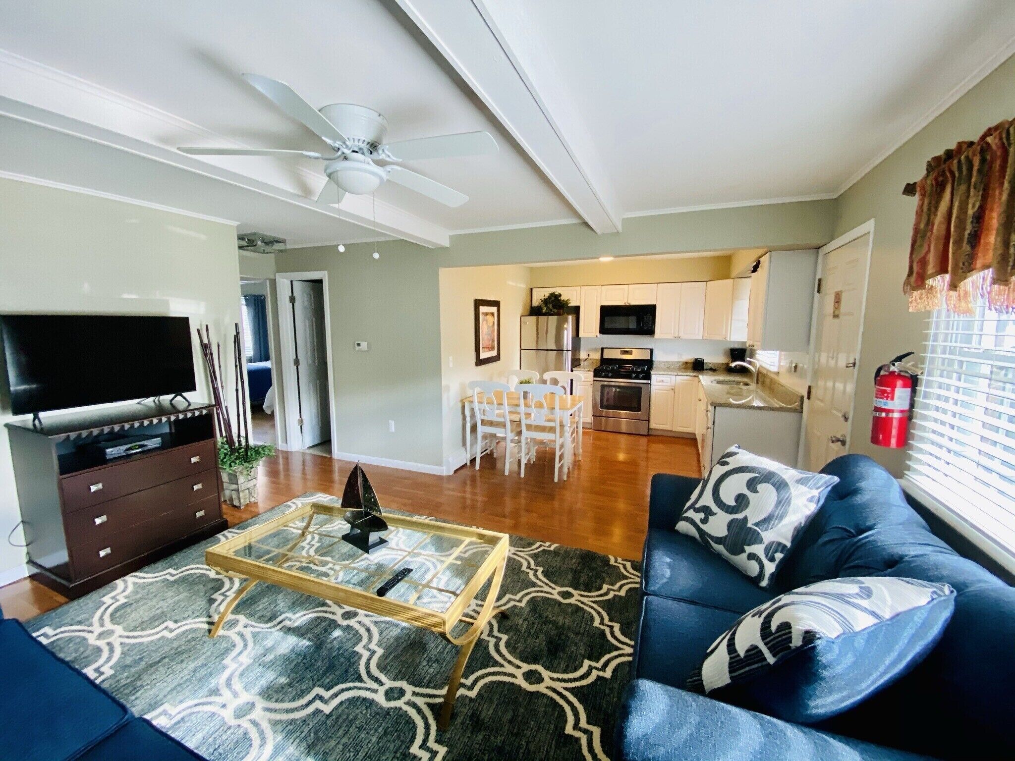 2 BR  SEASIDE PARK SUITE 3, One Short Block To Beach , Kit, Living Rm. 
