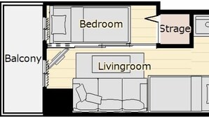 Apartment (101) | Floor plan - Alphabed Okayama Sennitimae101 (Okayama)