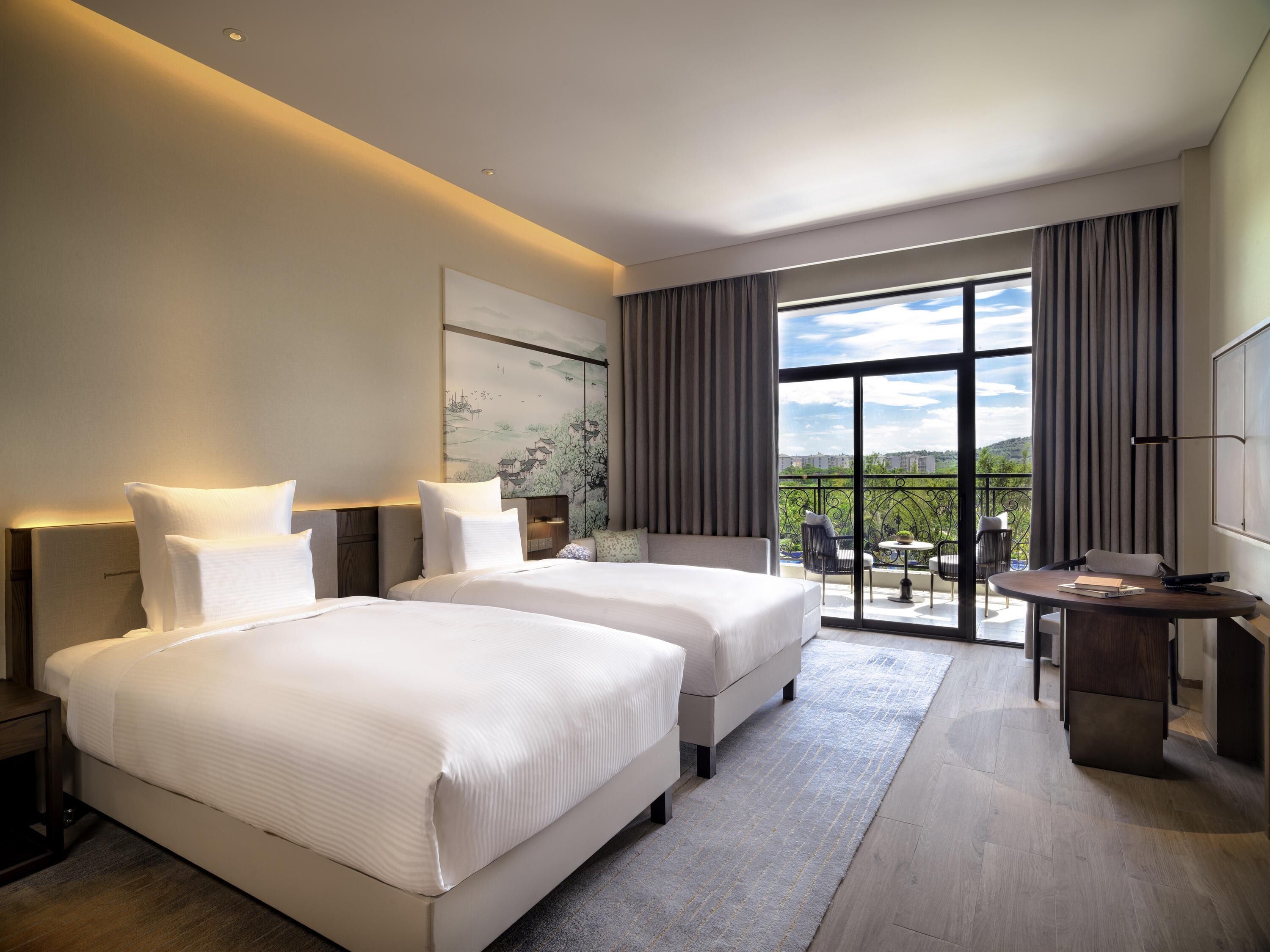 Deluxe Room, 2 Twin Beds, Garden View | Premium bedding, down comforters, pillowtop beds, minibar