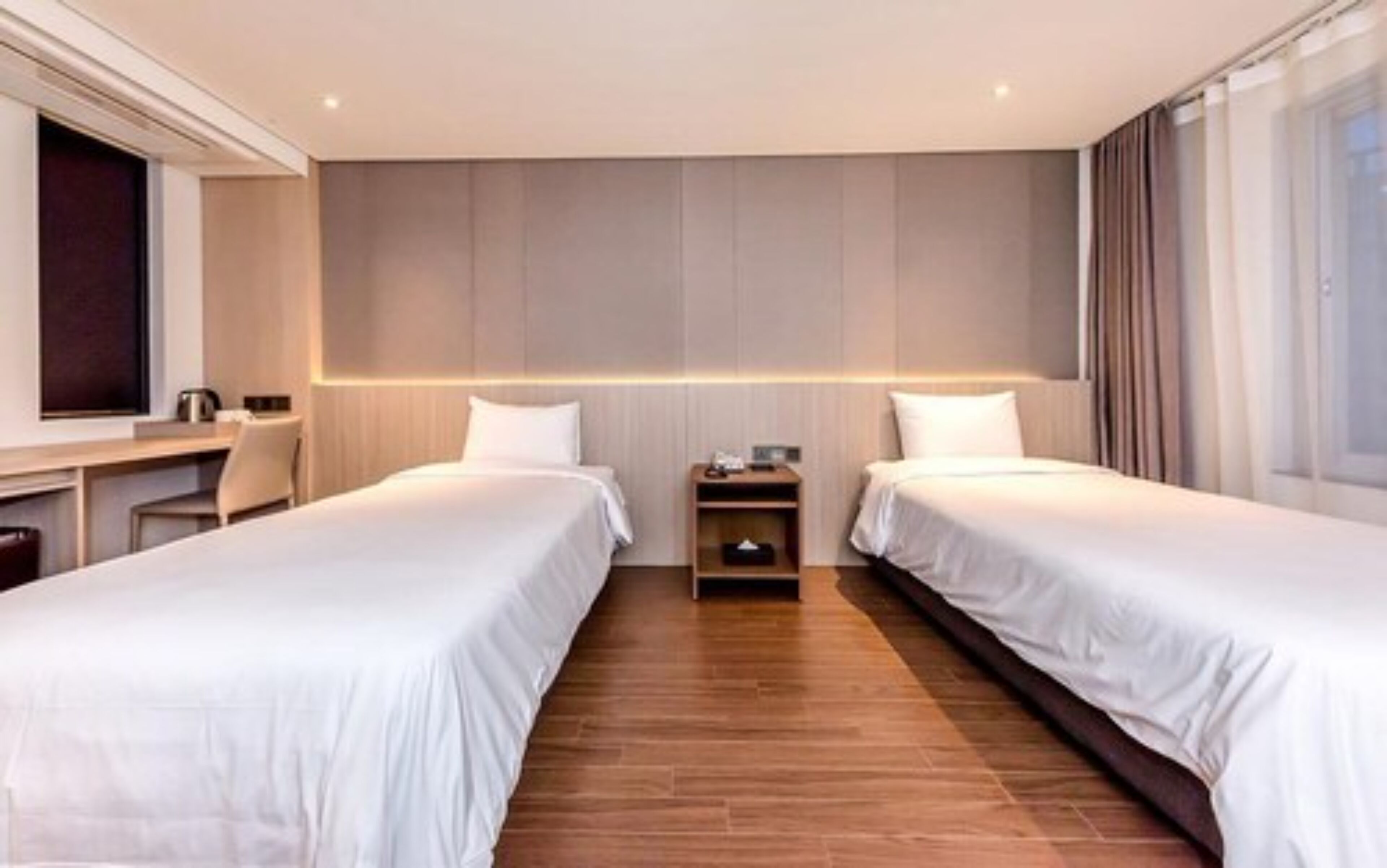 superior twin room | in-room safe, desk, blackout curtains, cots/infant beds