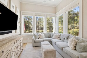 TV, fireplace, stereo