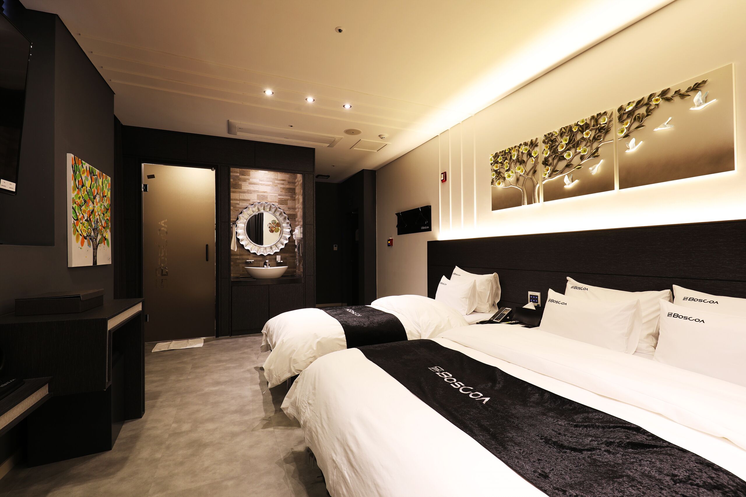 Individually decorated, individually furnished, blackout drapes