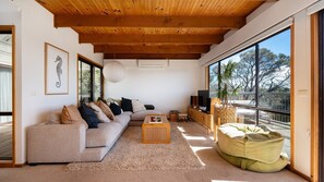 Smart TV, fireplace, streaming services