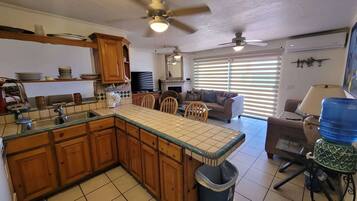 TV, fireplace, DVD player, offices