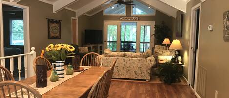 Smart TV, DVD player, ping pong, books