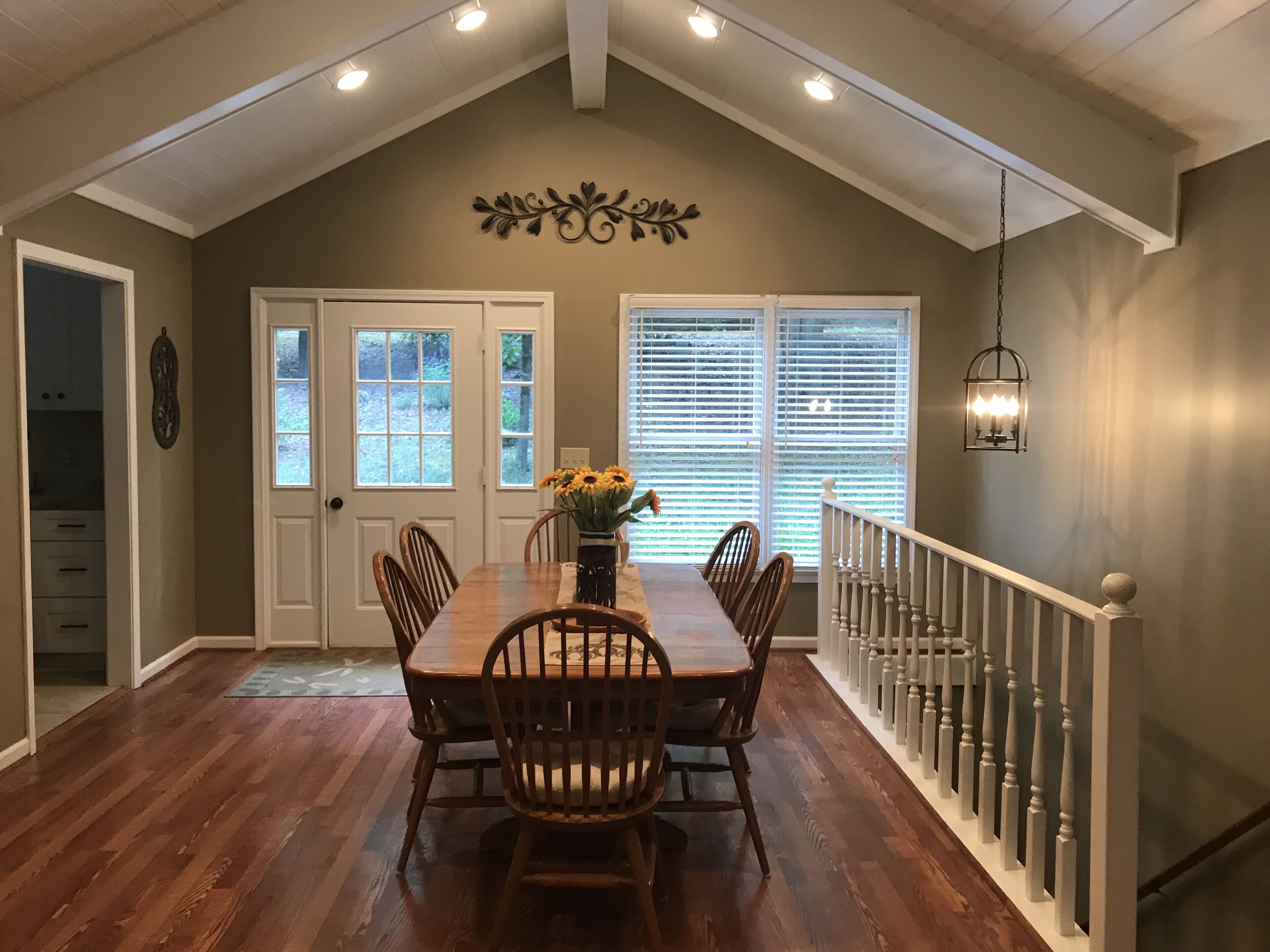 Indoor dining area with easy access off of kitchen.