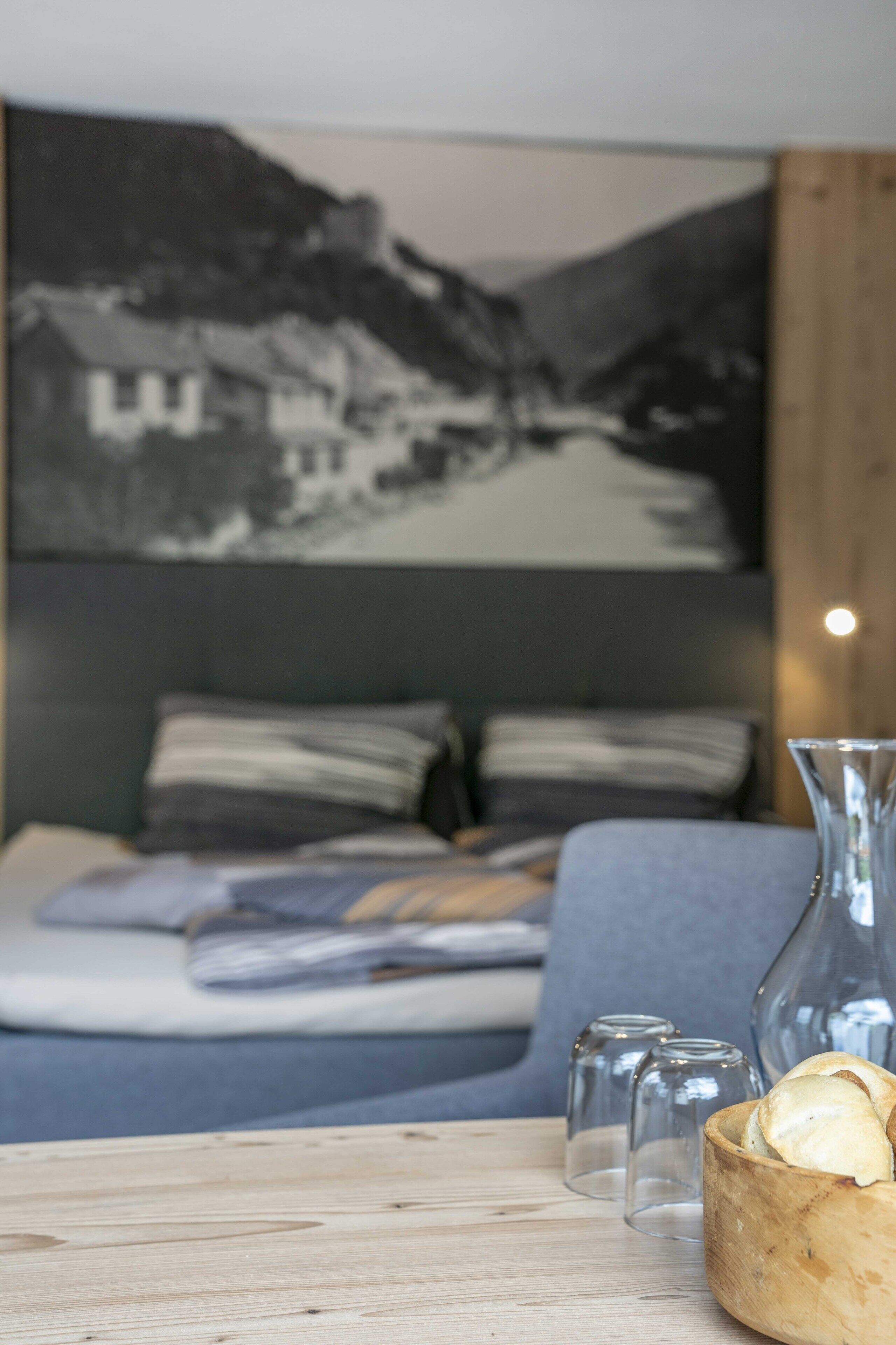 Deluxe-Doppelzimmer, Terrasse, Bergblick | Allergikerbettwaren, Verdunkelungsvorhänge, kostenloses WLAN, Bettwäsche