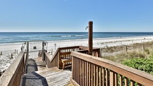 A wooden boardwalk leading to a beach with a clear view of the ocean. - 4 BR En Soleil Directly on Gulf, Beautiful With Free Beach Chairs.  6th Floor (Panama City)