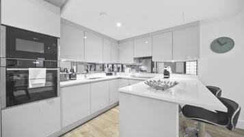 Townhome, 3 Bedrooms | Private kitchen | Full-size fridge, microwave, oven, stovetop