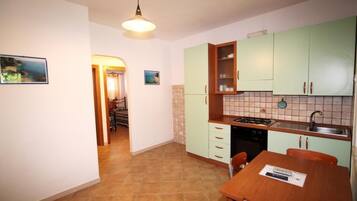 Frigorifero, piano cottura, macchina per tè/caffè