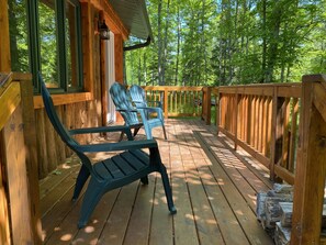Terrace/patio - Beautiful log cabin on the Pendleton Creek! (Iron River)