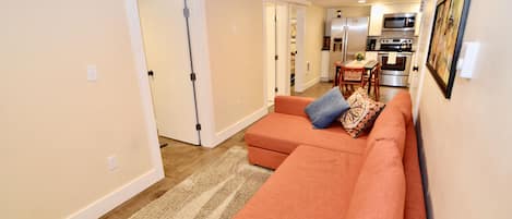 TV, DVD player, books, video library