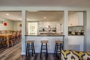 Full-sized fridge, microwave, oven, stovetop - Care Free | 420 ft from the beach | Private Pool (Virginia Beach)