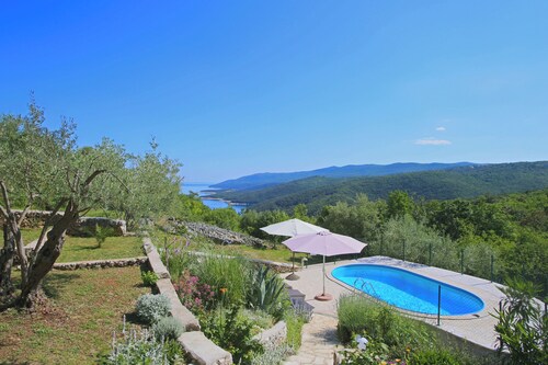 Peaceful holiday house with private pool and breathtaking sea views