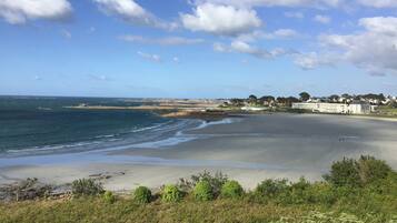 Plage, chaises longues