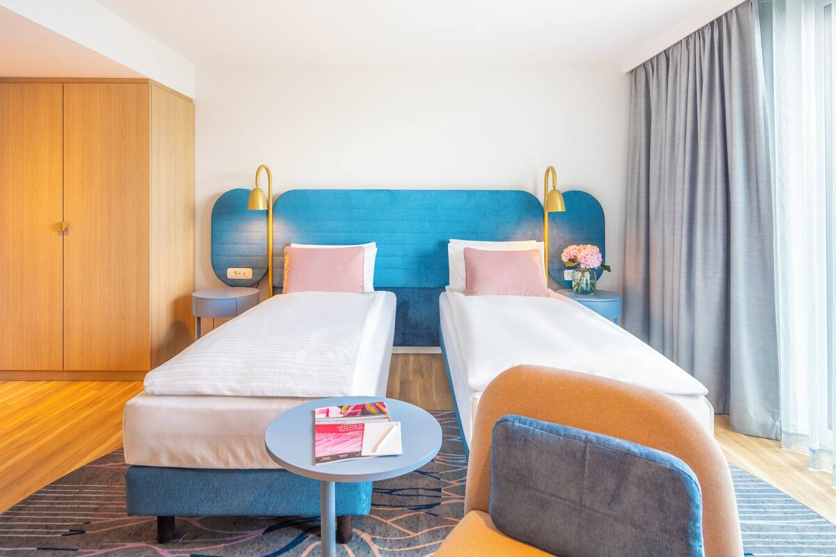 In-room safe, desk, laptop workspace, soundproofing