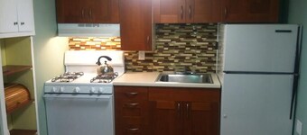 Large home two floors with upper deck area.  