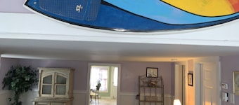 Large home two floors with upper deck area.  
